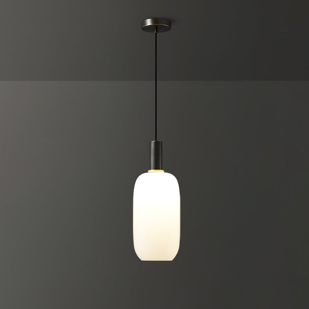 Glass Pendant Lights with Milky Shade and Brushed Brass Modern Design - Image 21