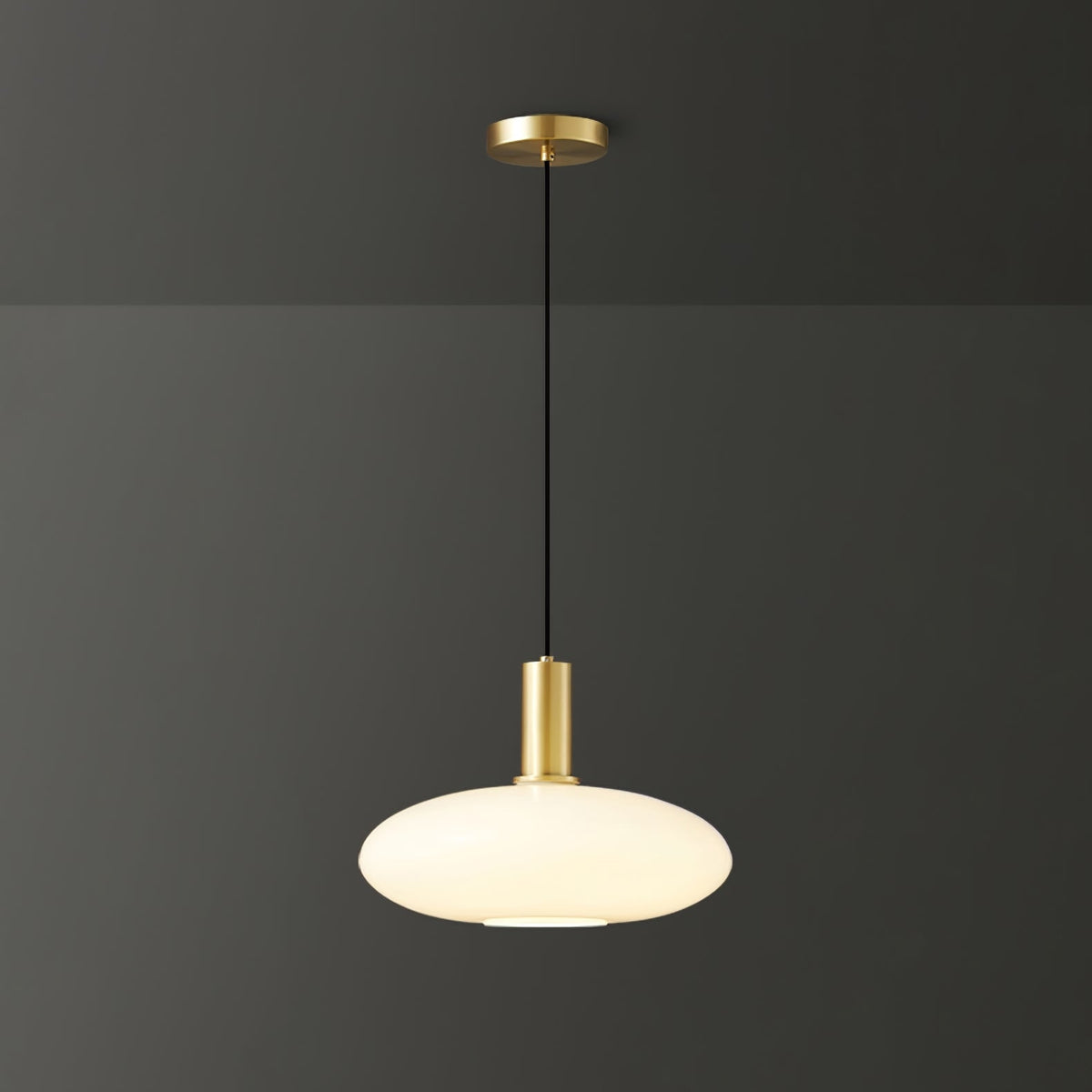 Glass Pendant Lights with Milky Shade and Brushed Brass Modern Design - Image 22