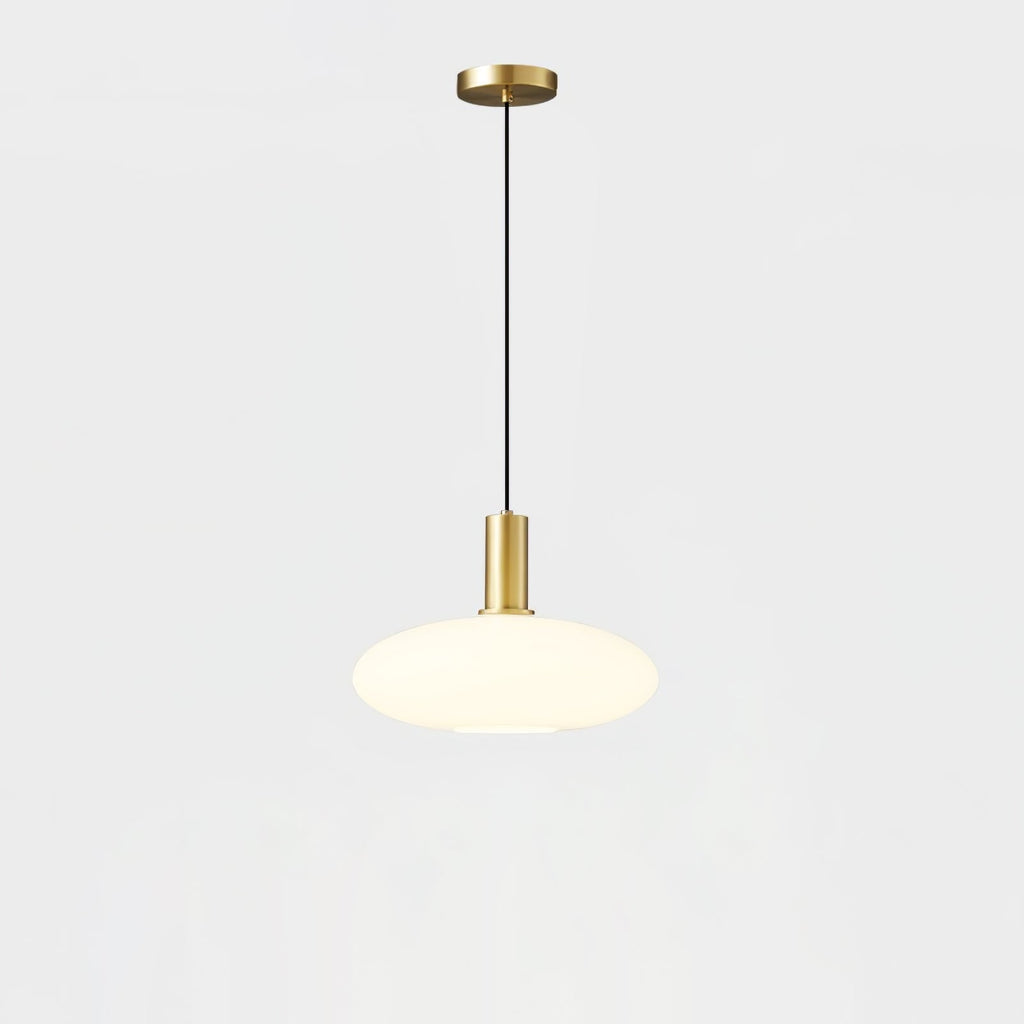Glass Pendant Lights with Milky Shade and Brushed Brass Modern Design - Image 24