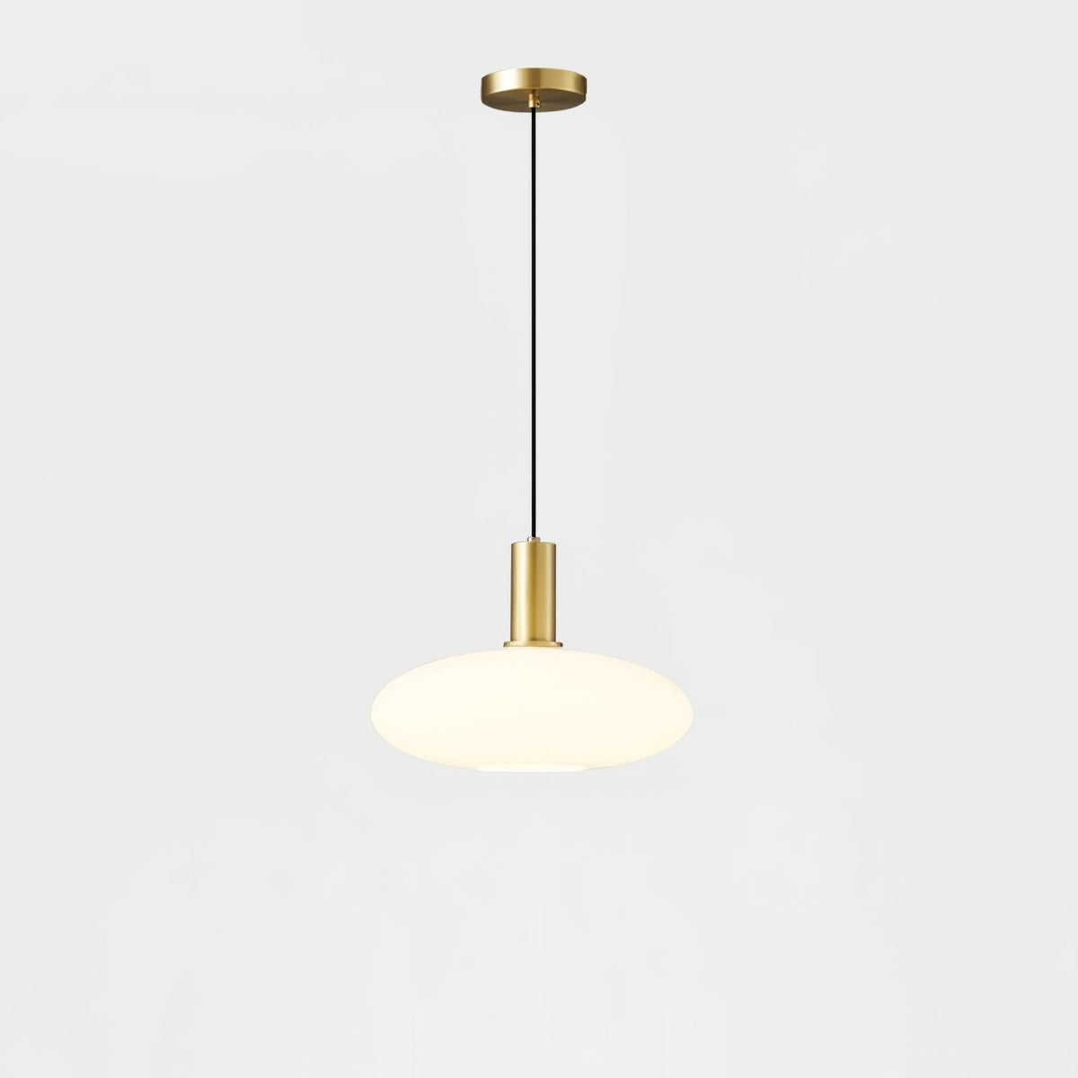 Glass Pendant Lights with Milky Shade and Brushed Brass Modern Design - Image 24