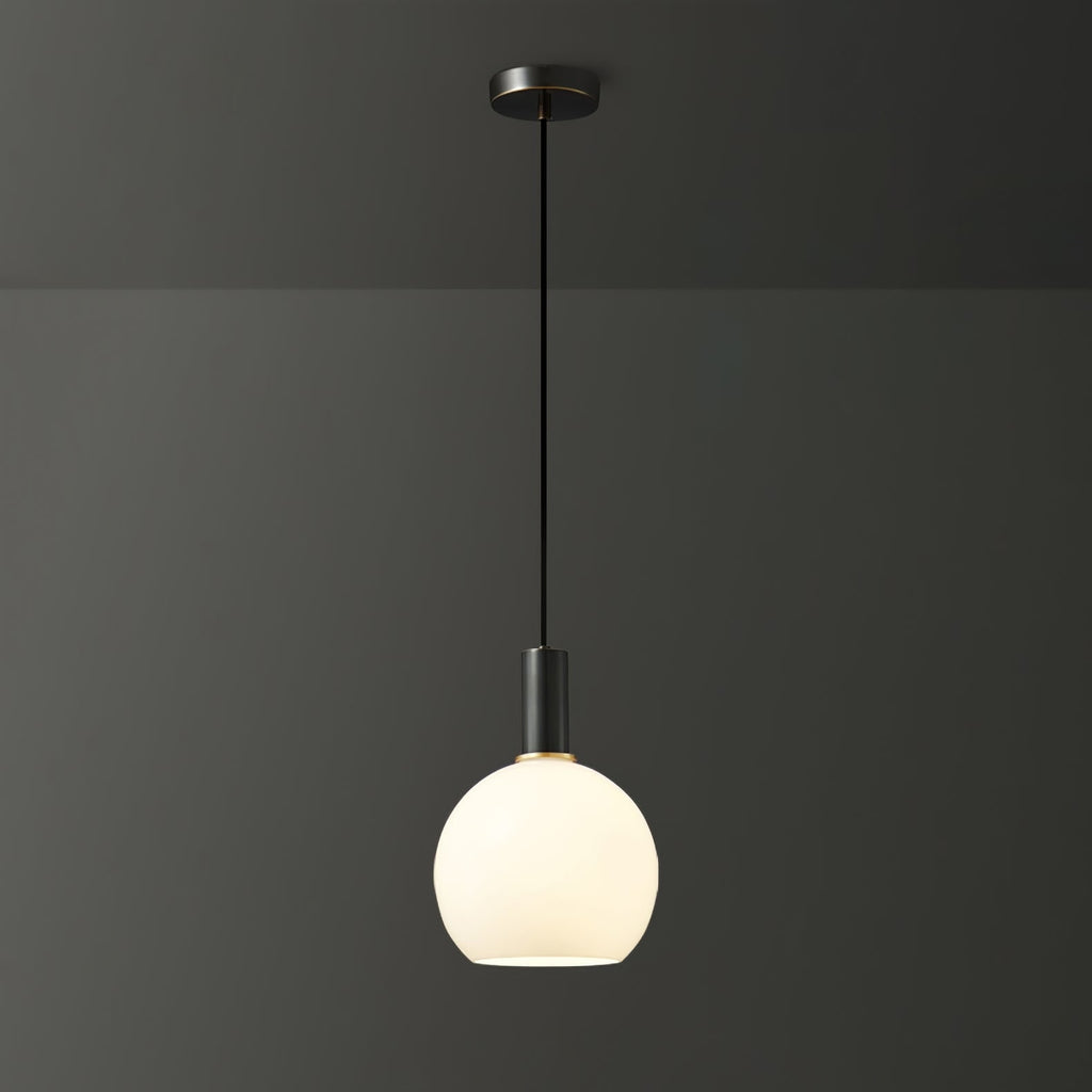 Glass Pendant Lights with Milky Shade and Brushed Brass Modern Design - Image 25