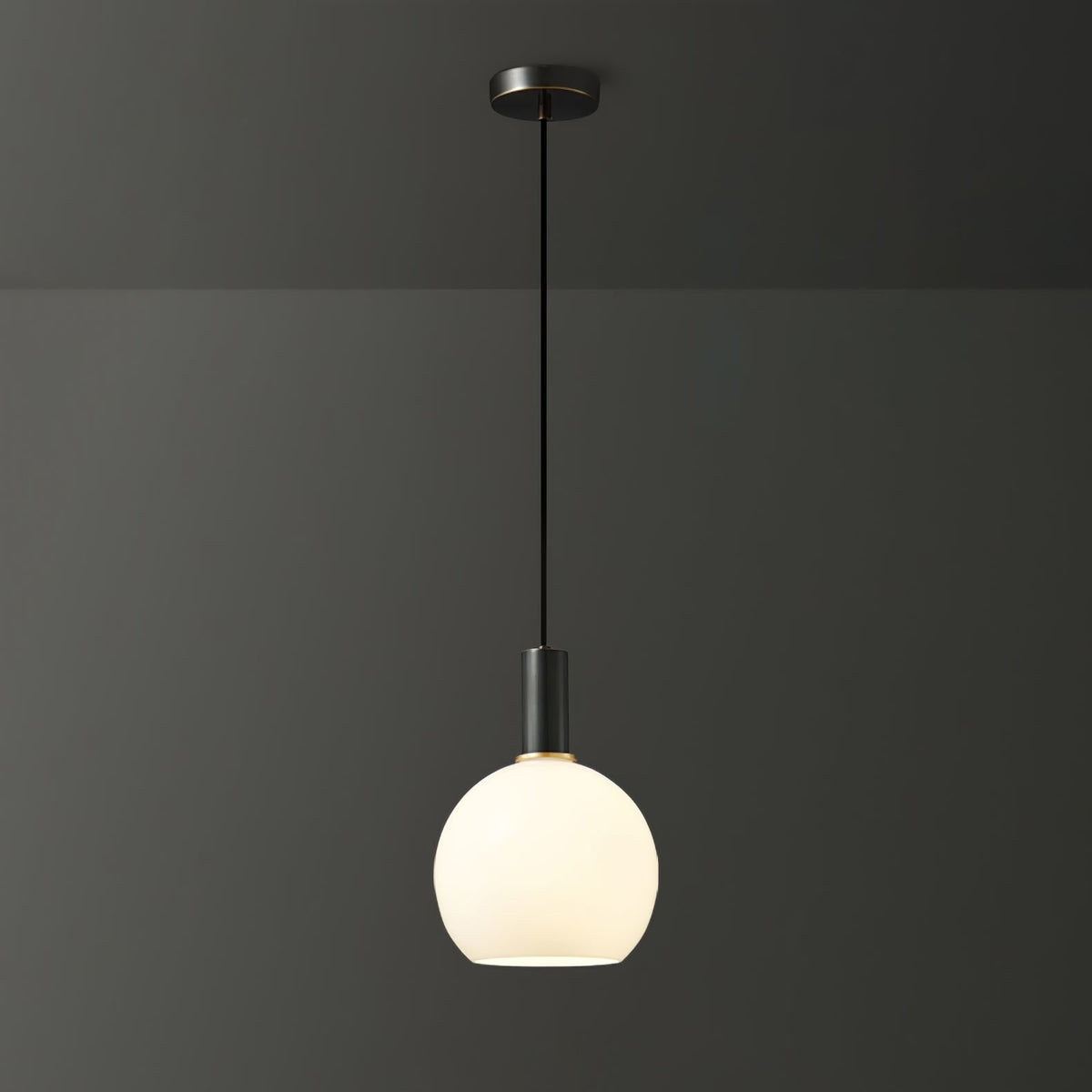 Glass Pendant Lights with Milky Shade and Brushed Brass Modern Design - Image 25