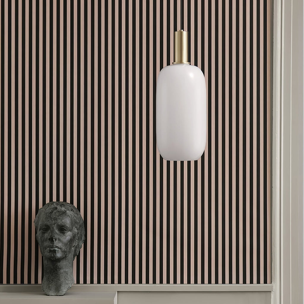 Glass Pendant Lights with Milky Shade and Brushed Brass Modern Design - Image 28