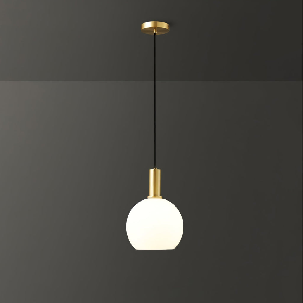 Glass Pendant Lights with Milky Shade and Brushed Brass Modern Design - Image 29