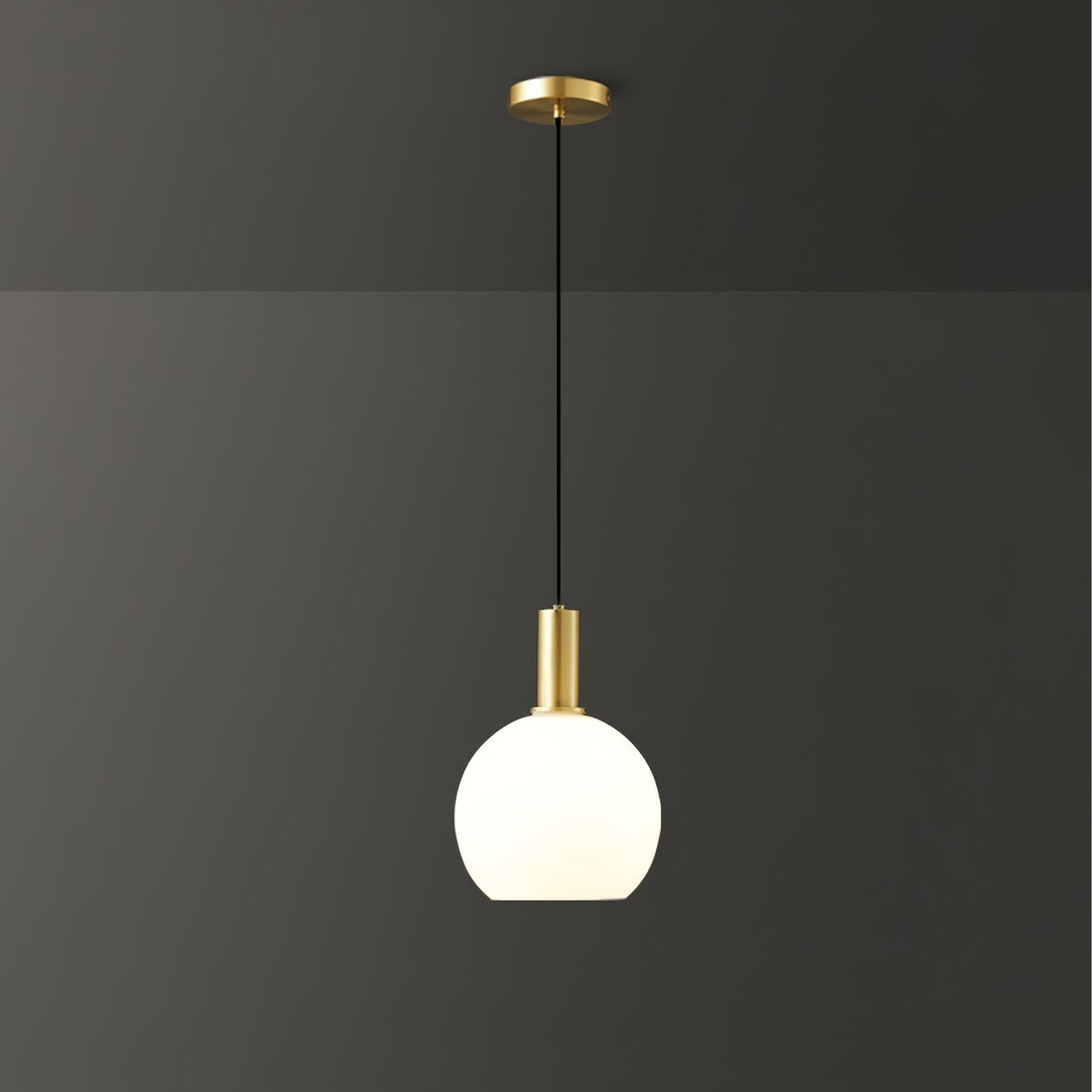 Glass Pendant Lights with Milky Shade and Brushed Brass Modern Design - Image 29