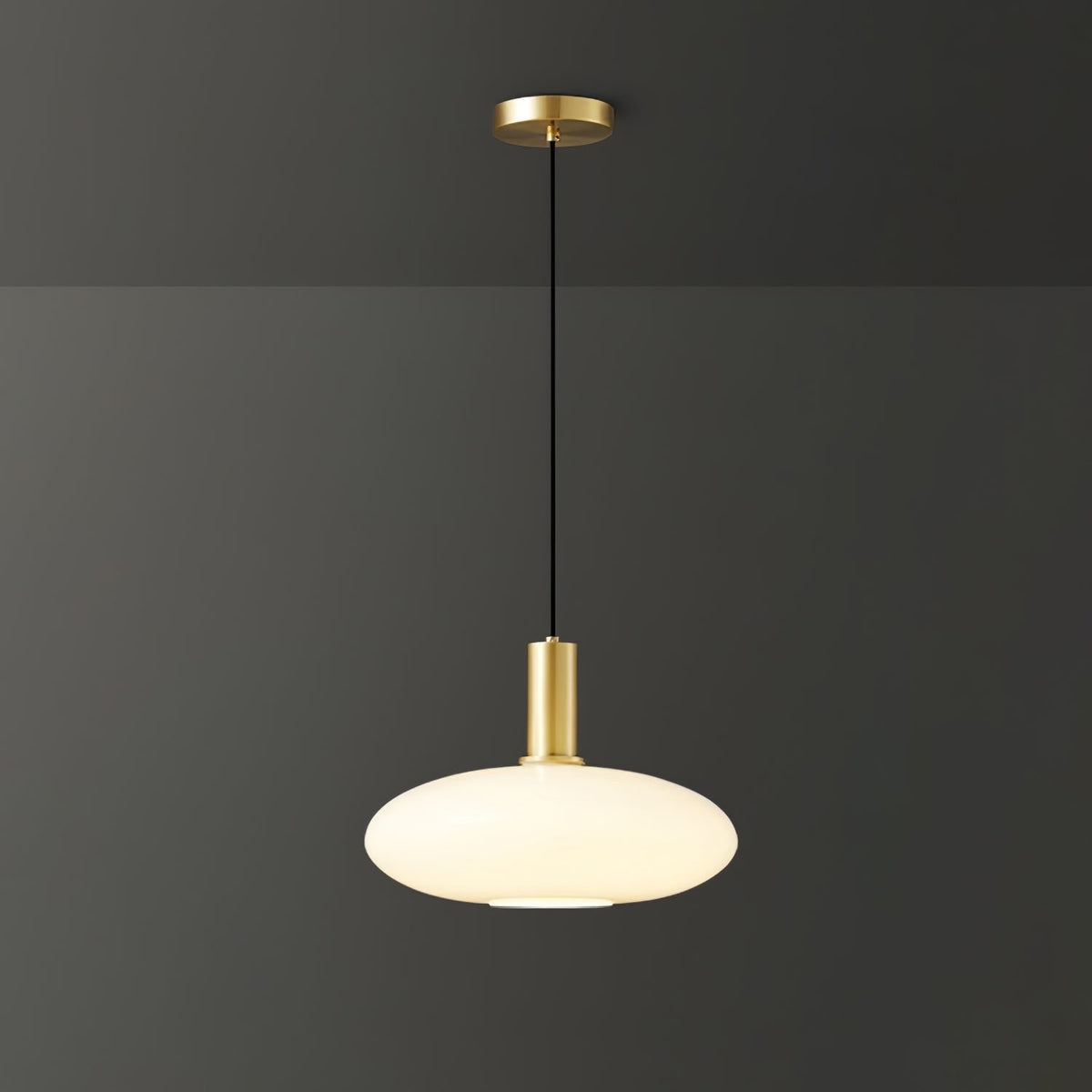 Glass Pendant Lights with Milky Shade and Brushed Brass Modern Design - Image 30