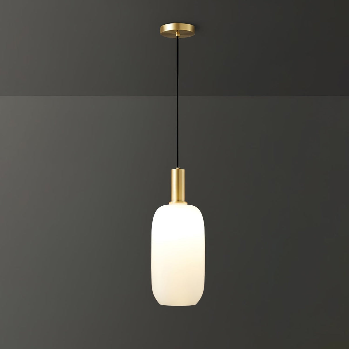 Glass Pendant Lights with Milky Shade and Brushed Brass Modern Design - Image 31