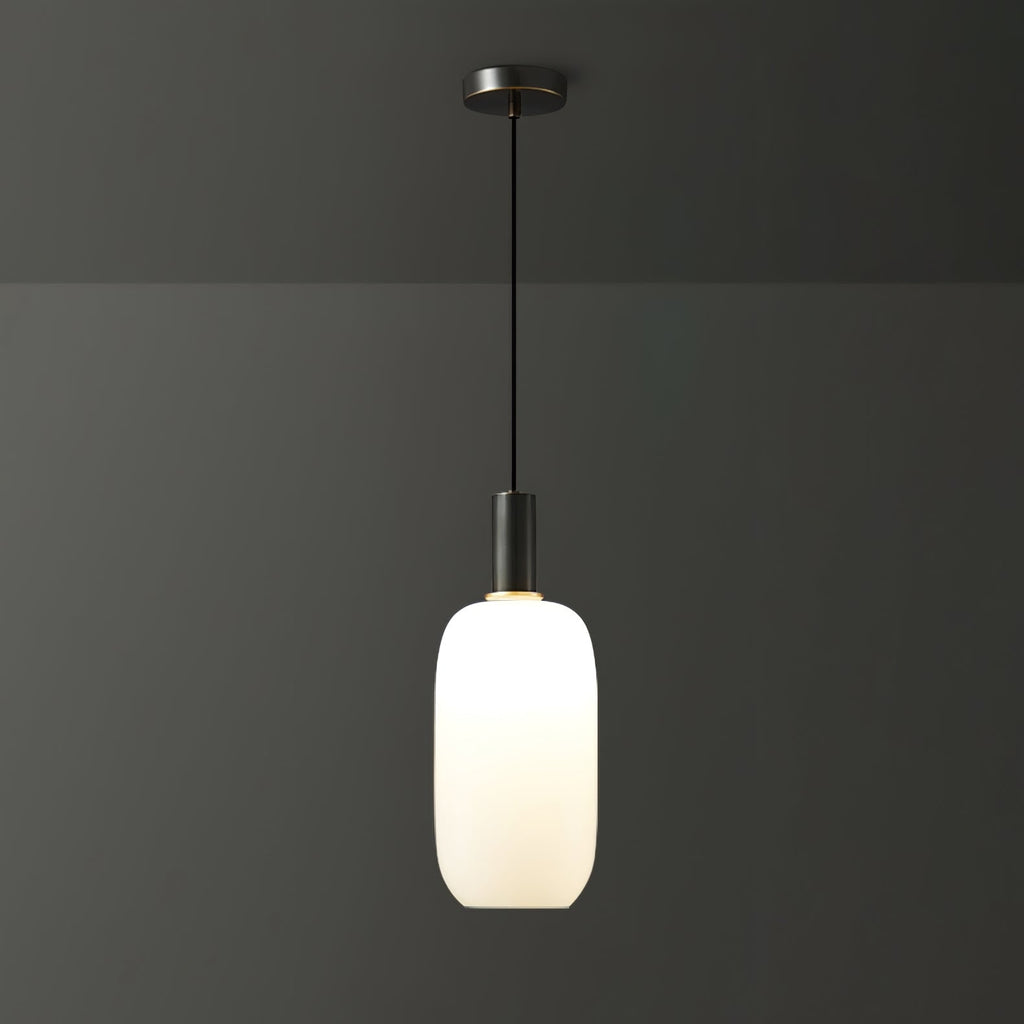 Glass Pendant Lights with Milky Shade and Brushed Brass Modern Design - Image 37