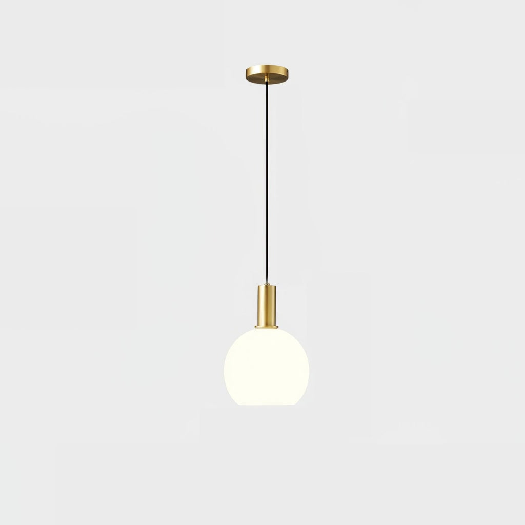Glass Pendant Lights with Milky Shade and Brushed Brass Modern Design - Image 39