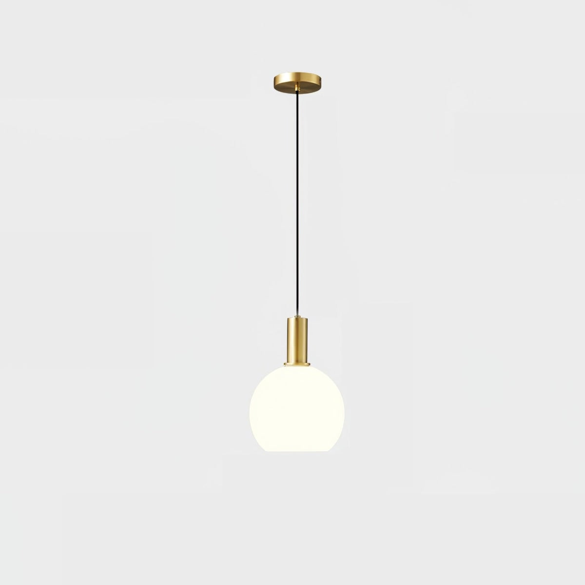 Glass Pendant Lights with Milky Shade and Brushed Brass Modern Design - Image 39
