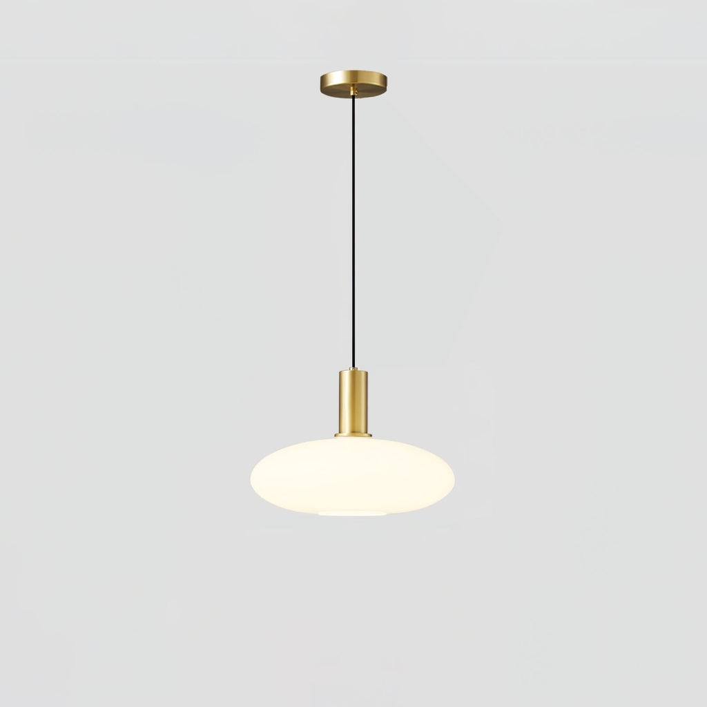 Glass Pendant Lights with Milky Shade and Brushed Brass Modern Design - Image 40