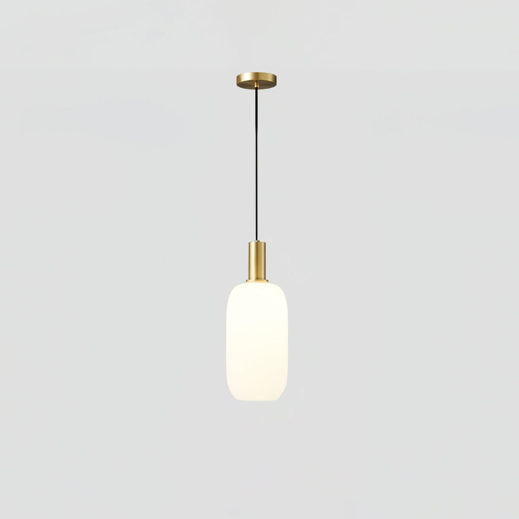 Glass Pendant Lights with Milky Shade and Brushed Brass Modern Design - Image 41