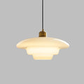 Glass Pendant Lights with Tiered White Shade and Brushed Brass for Modern Living Rooms - Image 16
