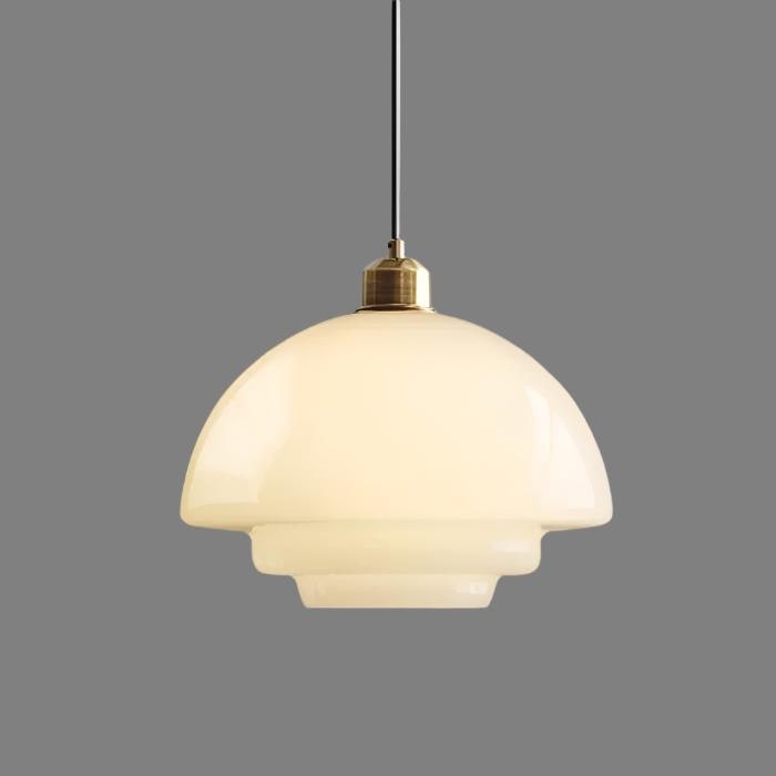Glass Pendant Lights with Tiered White Shade and Brushed Brass for Modern Living Rooms - Image 17
