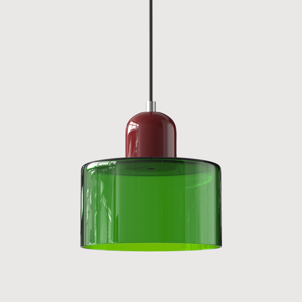 Glass Pendant Lights with Two-Tier Drum Shade and Mid-Century Modern Design - Image 17