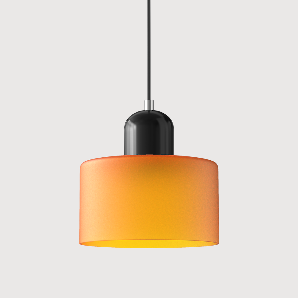 Glass Pendant Lights with Two-Tier Drum Shade and Mid-Century Modern Design - Image 21