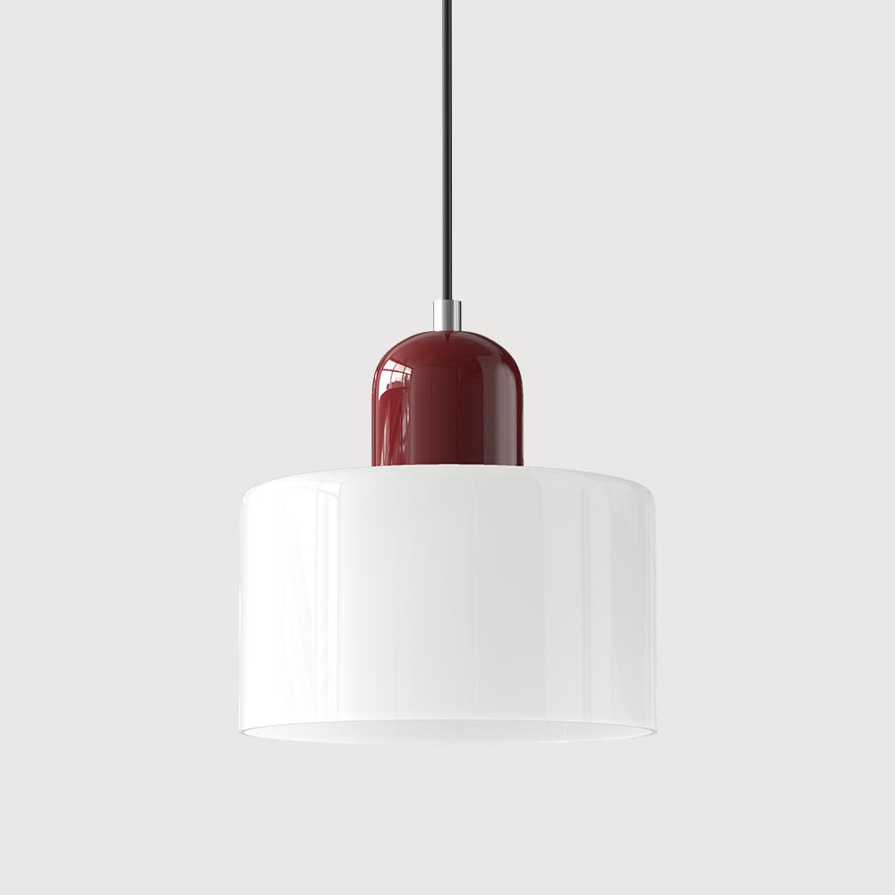 Glass Pendant Lights with Two-Tier Drum Shade and Mid-Century Modern Design - Image 24