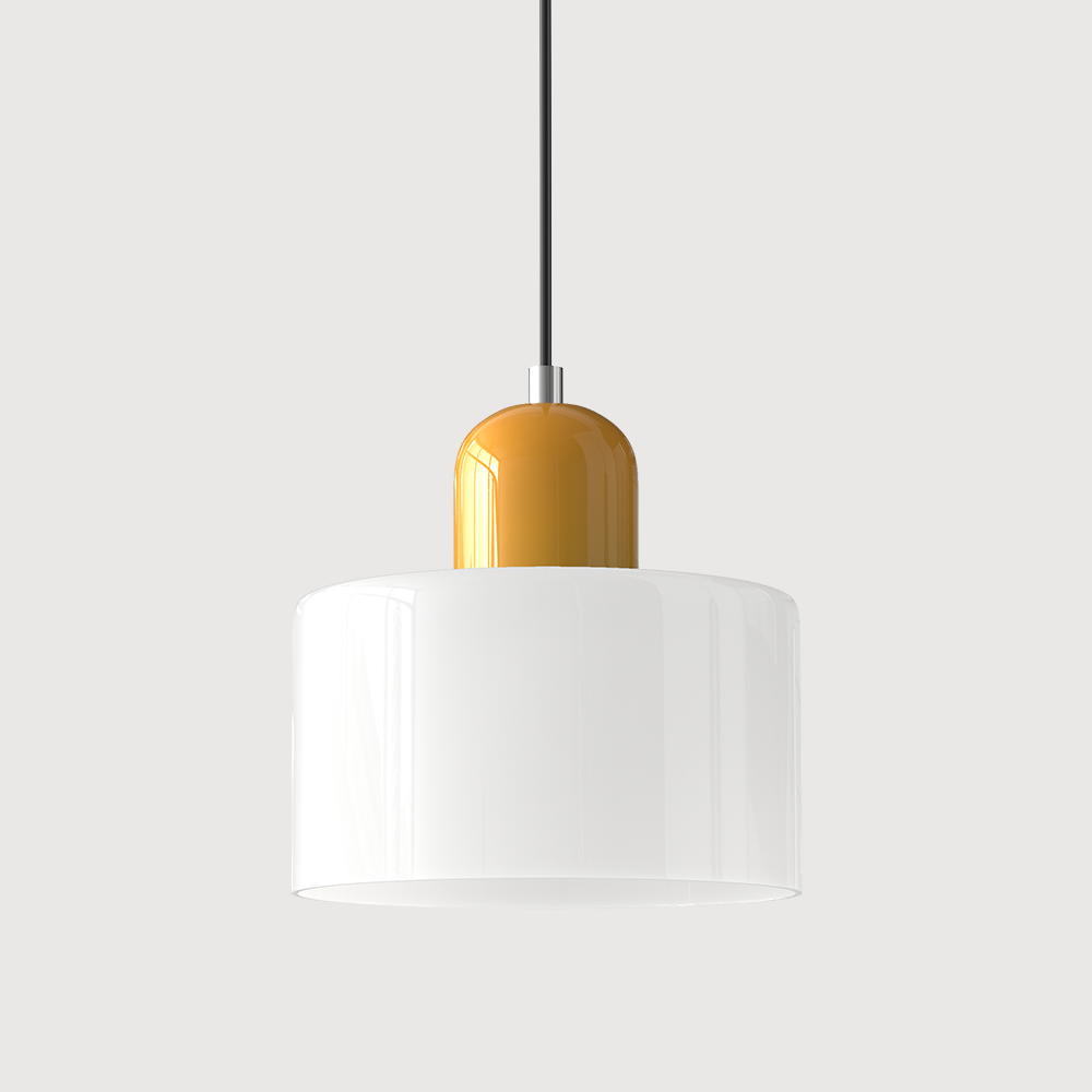 Glass Pendant Lights with Two-Tier Drum Shade and Mid-Century Modern Design - Image 25
