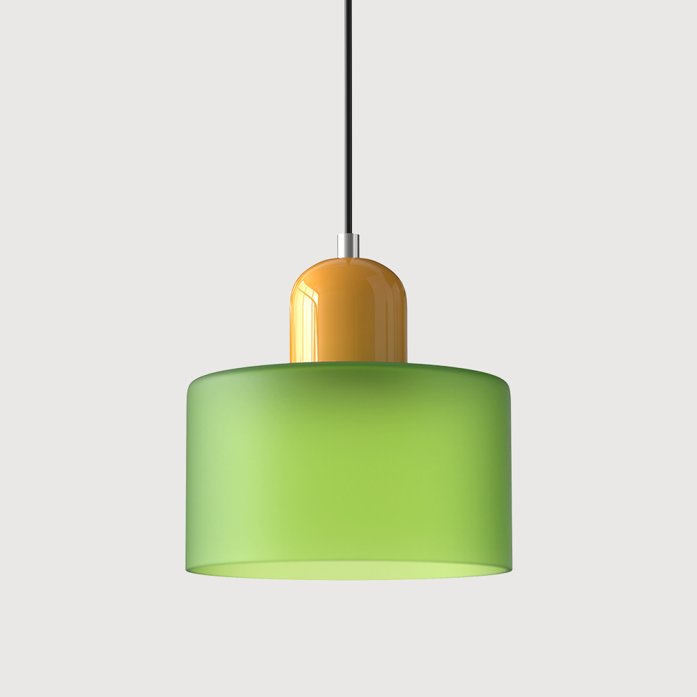 Glass Pendant Lights with Two-Tier Drum Shade and Mid-Century Modern Design - Image 30