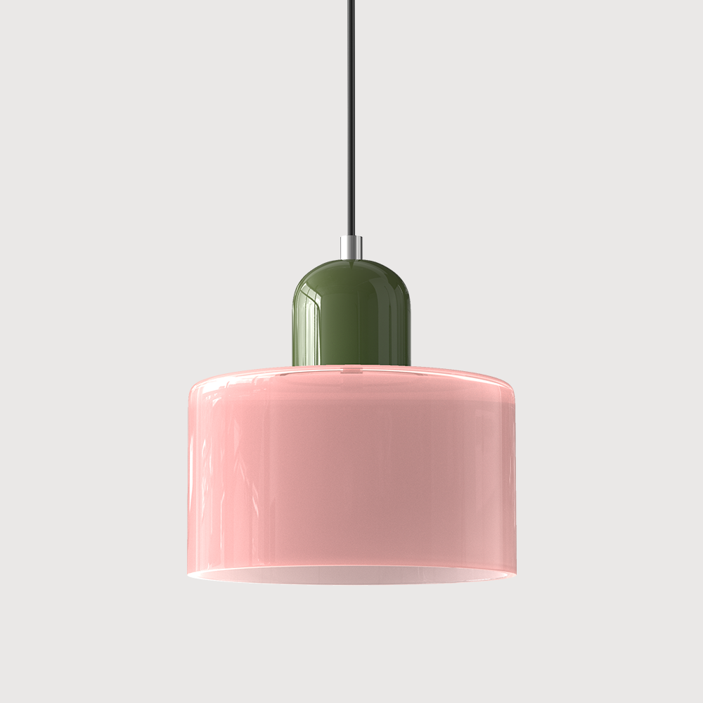 Glass Pendant Lights with Two-Tier Drum Shade and Mid-Century Modern Design - Image 7