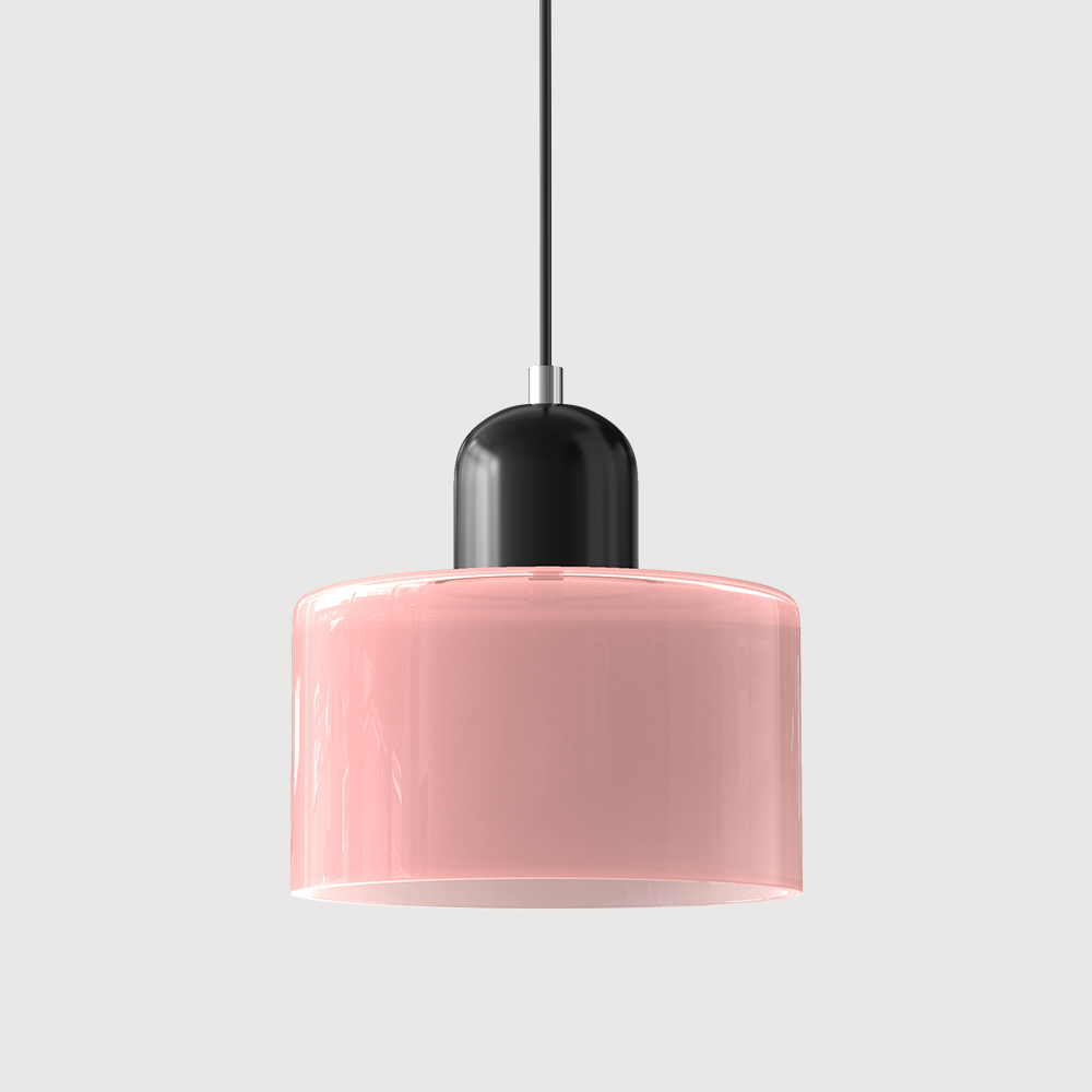 Glass Pendant Lights with Two-Tier Drum Shade and Mid-Century Modern Design - Image 9