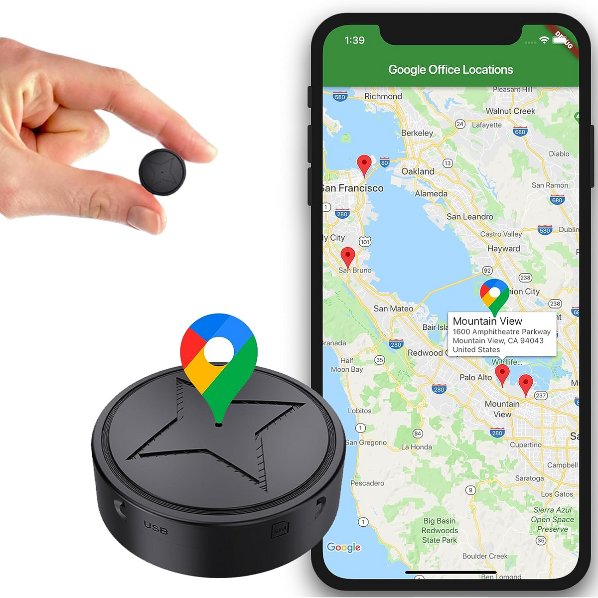 GPS Tracker for Car with Mini Circular Design Real-Time Location Tracking and Sim Card Slot - Image 1