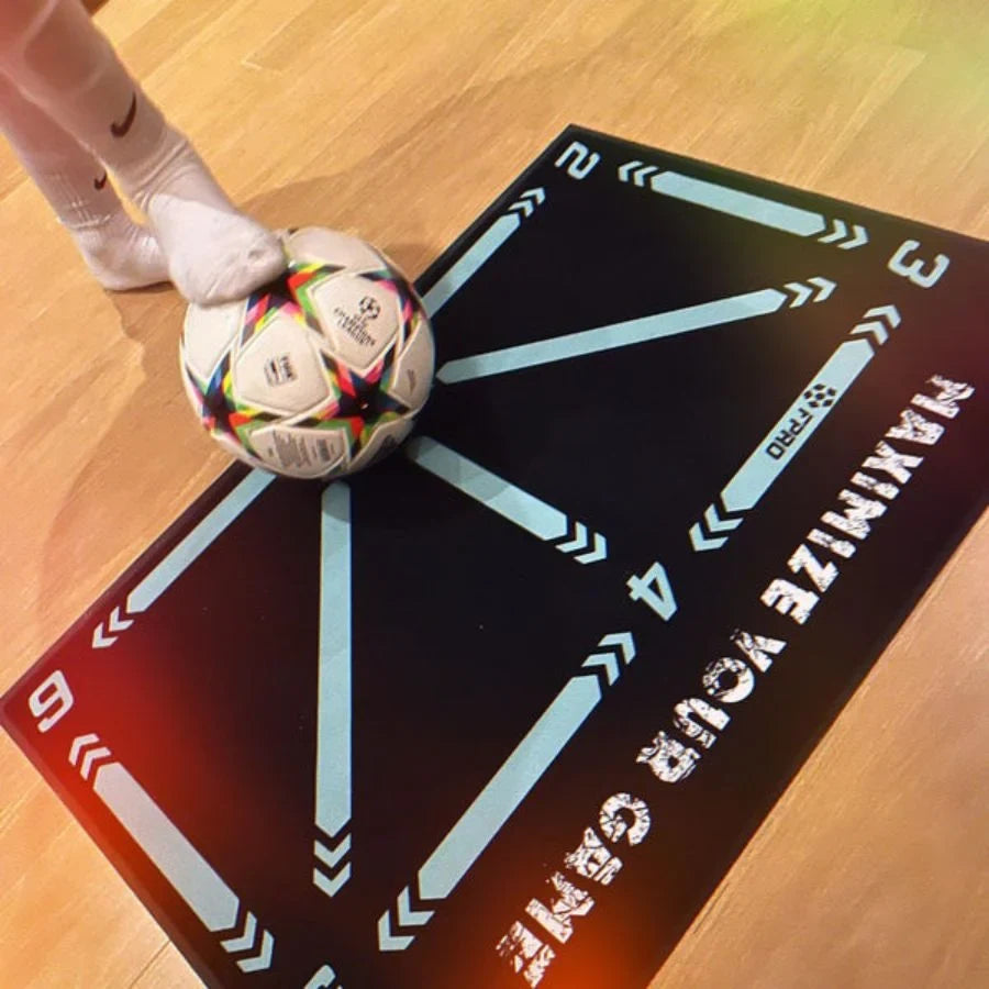 Gym Floor Mat for Soccer Training with Numbered Footwork Guides and Non-Slip Backing - Image 6