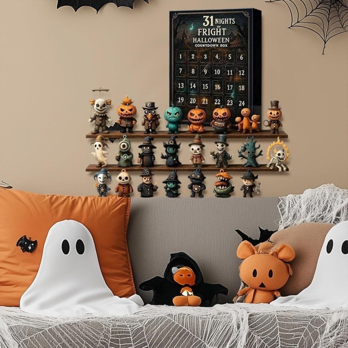 Halloween Advent Calendar Countdown with Spooky Miniature Figurines and Numbered Doors - Image 5