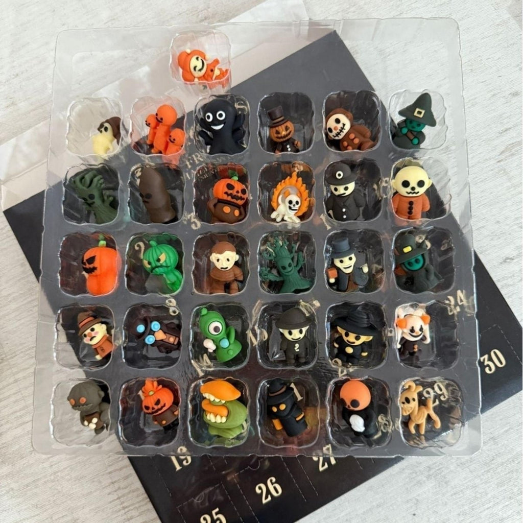 Halloween Advent Calendar Countdown with Spooky Miniature Figurines and Numbered Doors - Image 6