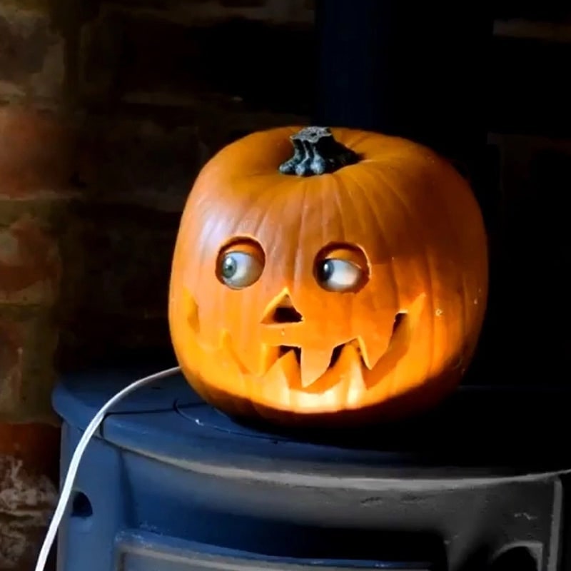 Halloween Animatronic Pumpkin Prop with Moving Eyes for Scary Party Decoration - Image 13