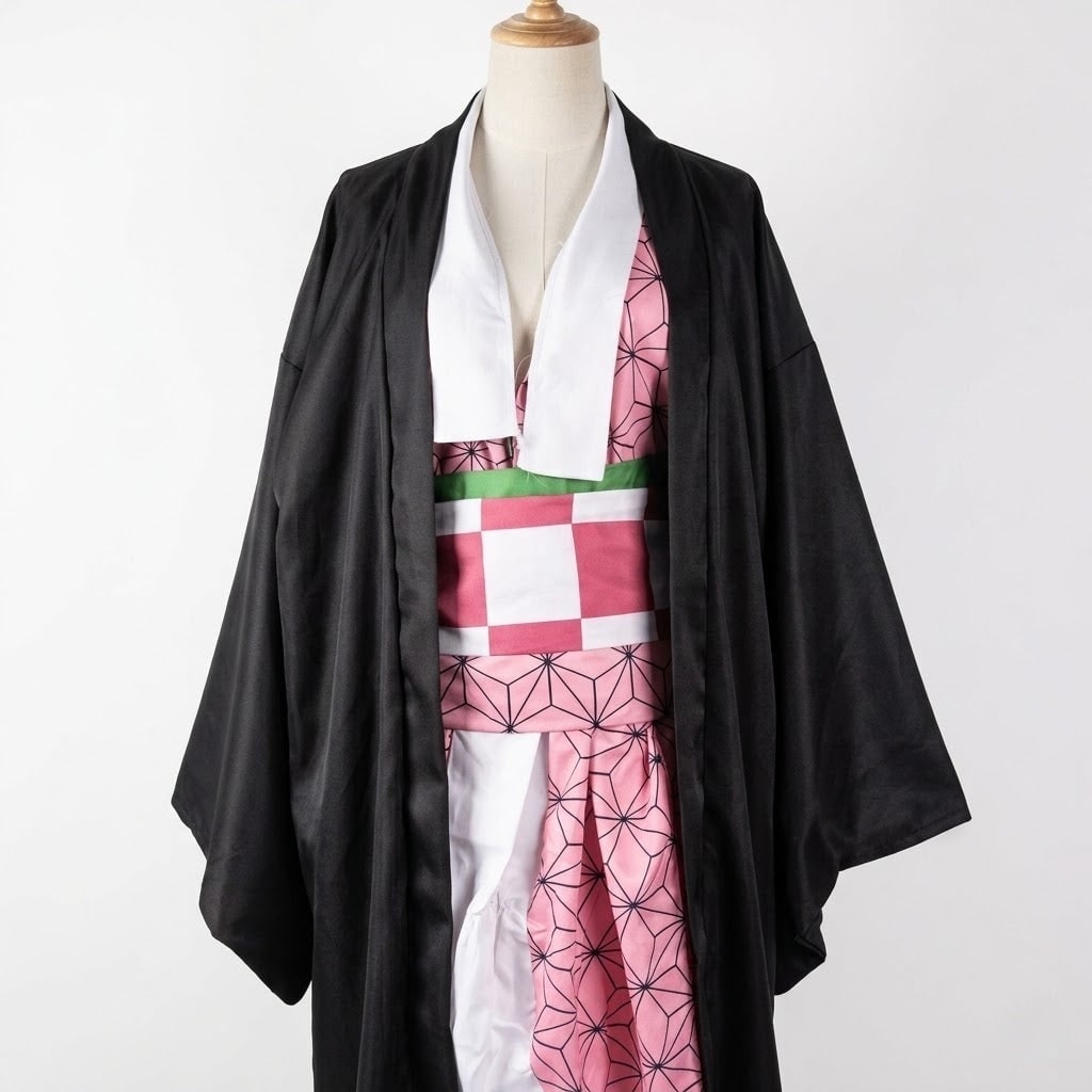 Halloween Anime Cosplay Costume with Kimono Haori and Obi Belt for Kids' Dress Up Party - Image 2
