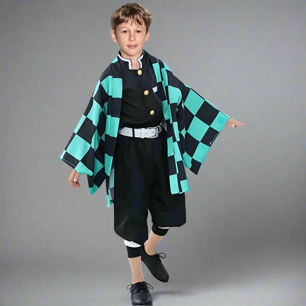 Halloween Anime Cosplay Costume with Kimono Haori and Obi Belt for Kids' Dress Up Party - Image 5