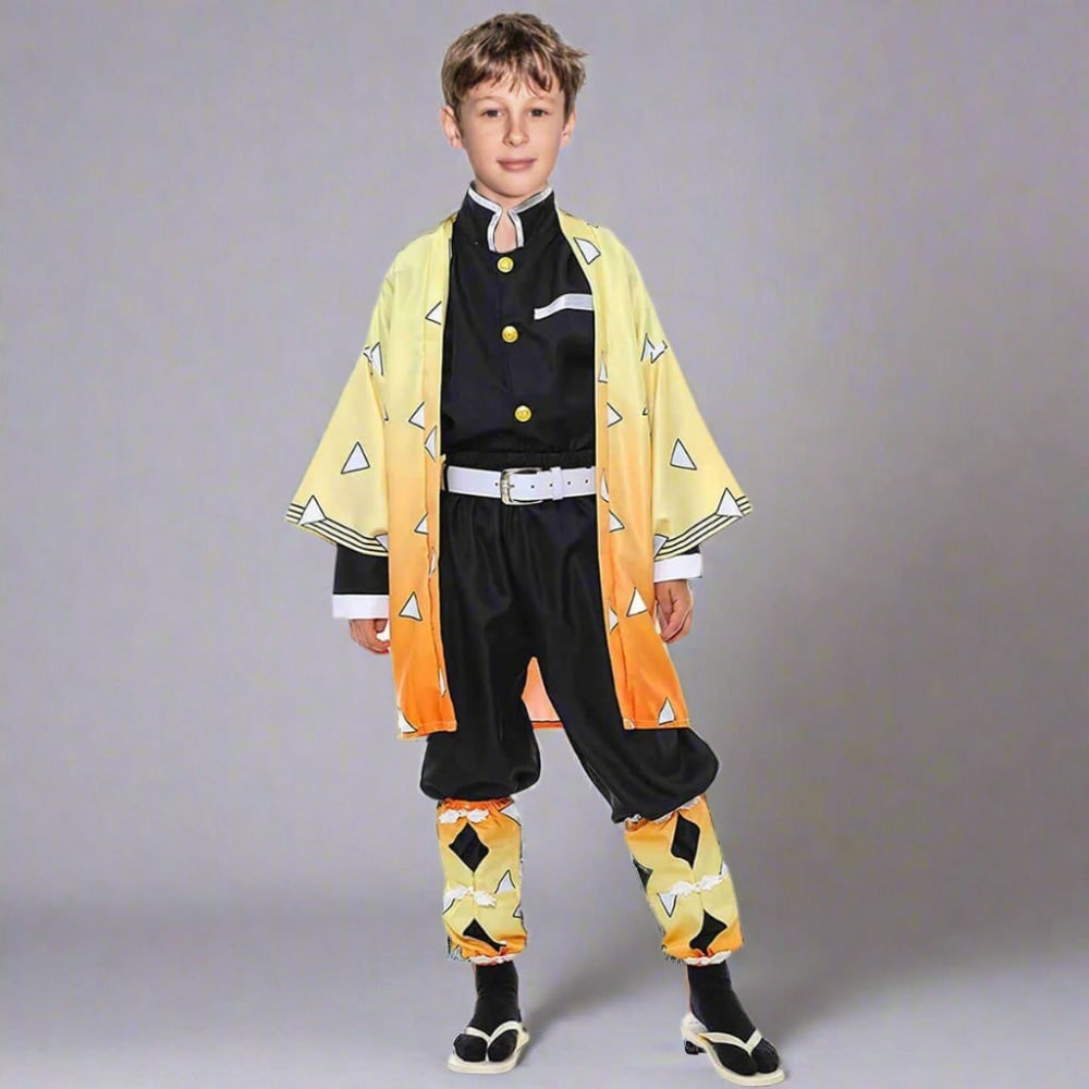 Halloween Anime Cosplay Costume with Kimono Haori and Obi Belt for Kids' Dress Up Party - Image 7