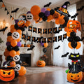 Halloween Balloon Arch Kit with Foil Banner Bat Decals and Glue Dots for Party Decoration - Image 6