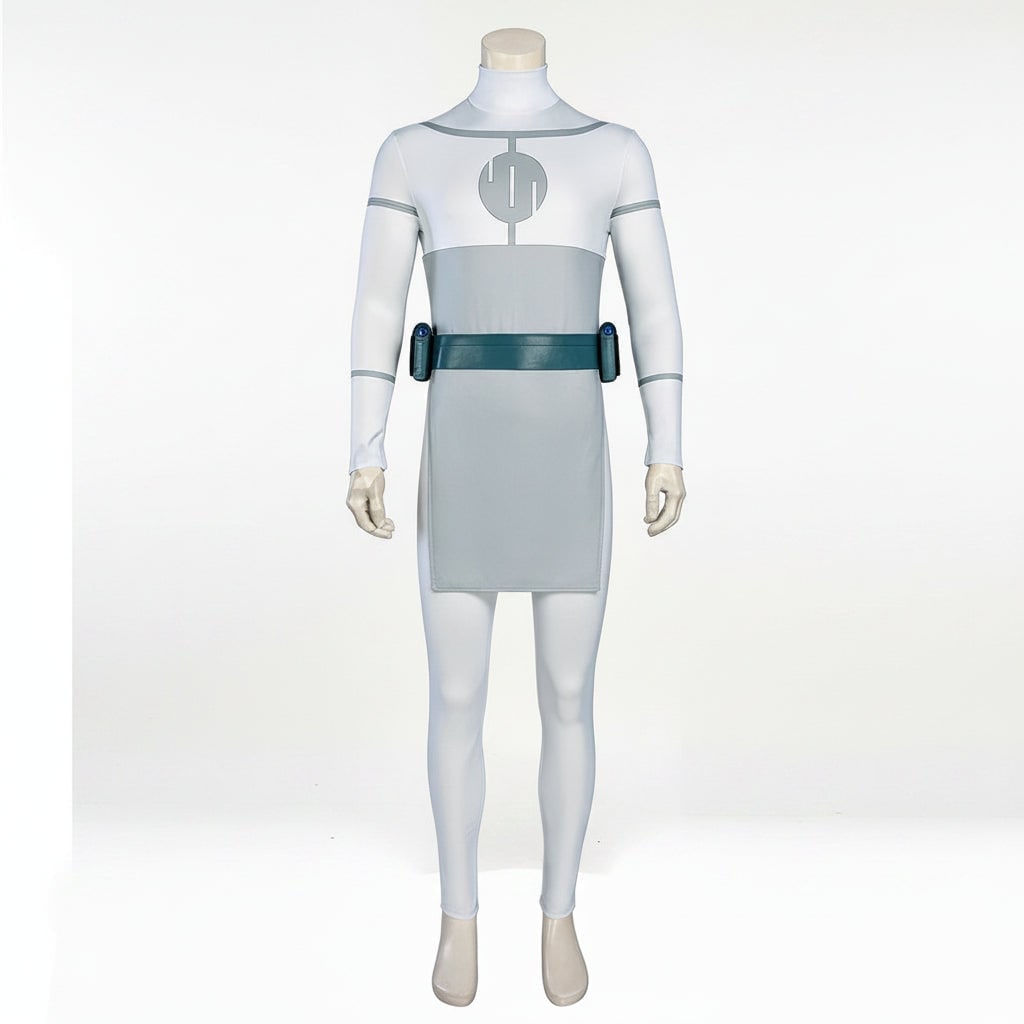 Halloween Cosplay Bodysuit with Mock Turtleneck Tabard and Utility Belt for Anime Costume Party - Image 4