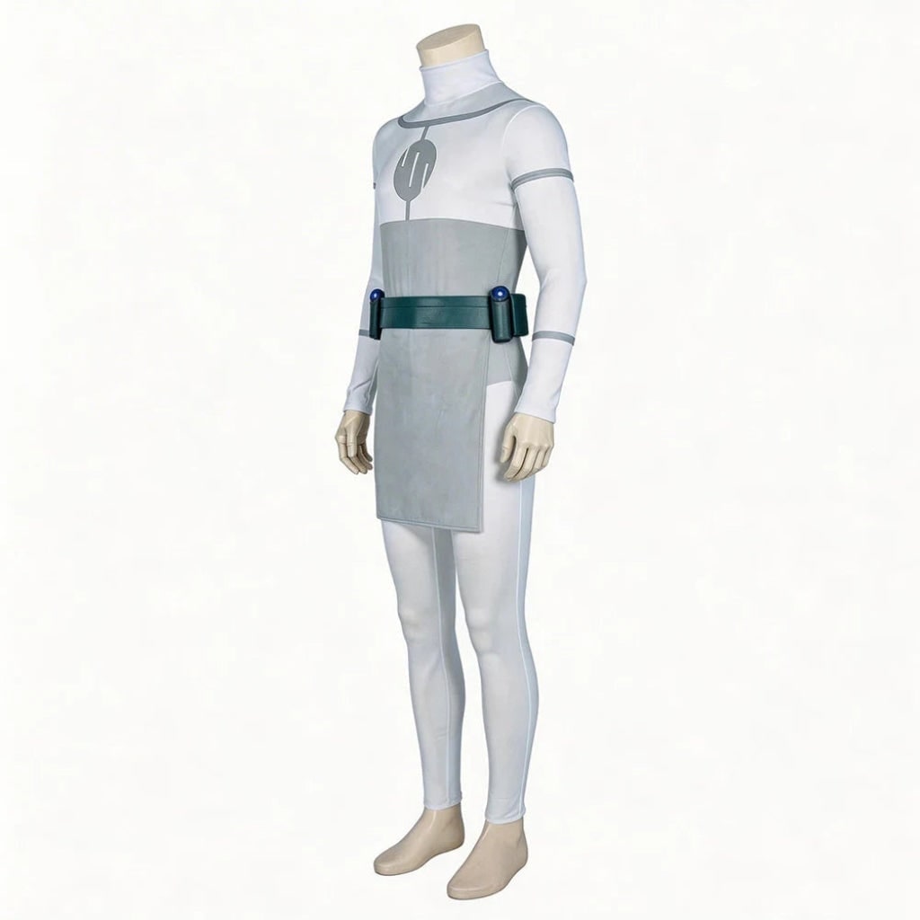 Halloween Cosplay Bodysuit with Mock Turtleneck Tabard and Utility Belt for Anime Costume Party - Image 5