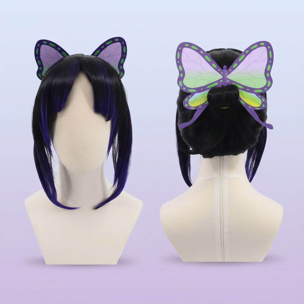 Halloween Cosplay Wig with Layered Choppy Cut and Blunt Bangs for Anime Character Costume - Image 7
