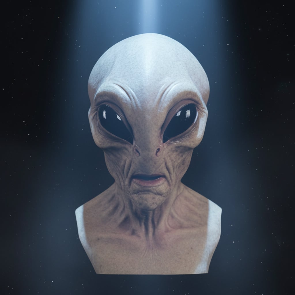 Halloween Creepy Alien Mask Full Head Latex Costume for Party - Image 1
