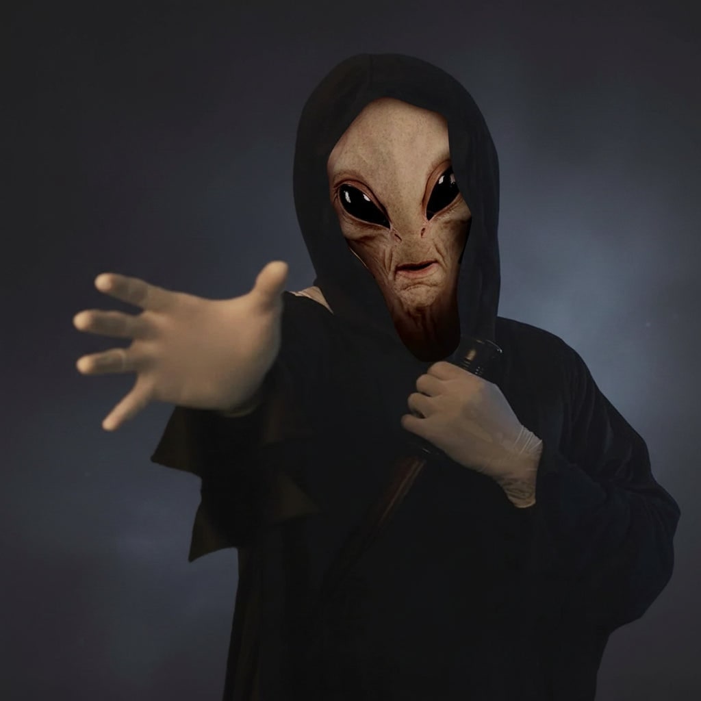 Halloween Creepy Alien Mask Full Head Latex Costume for Party - Image 4