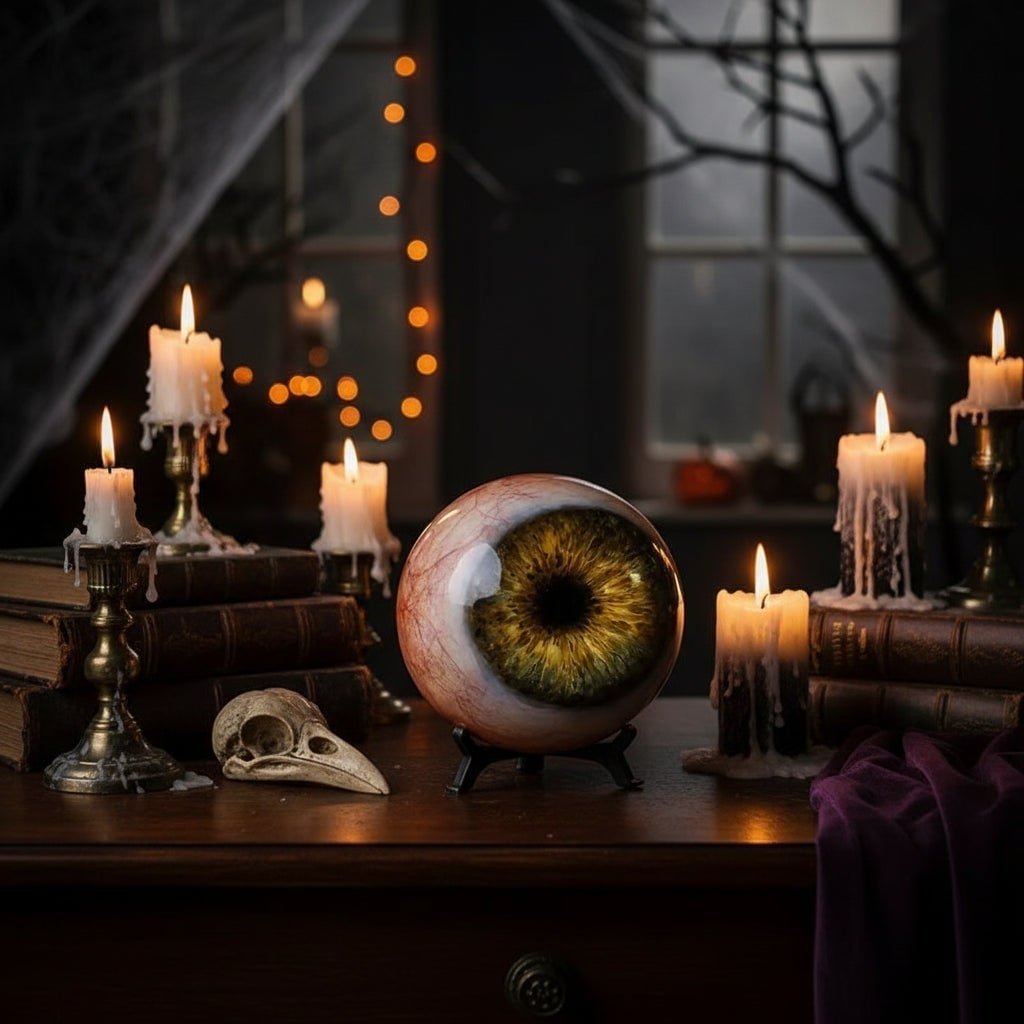 Halloween Eyeball Decoration with Stand for Indoor Party and Haunted House Display - Image 1