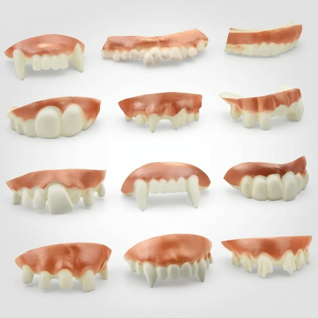 Halloween Fake Teeth Partials with Vampire Fangs and Costume Options - Image 1