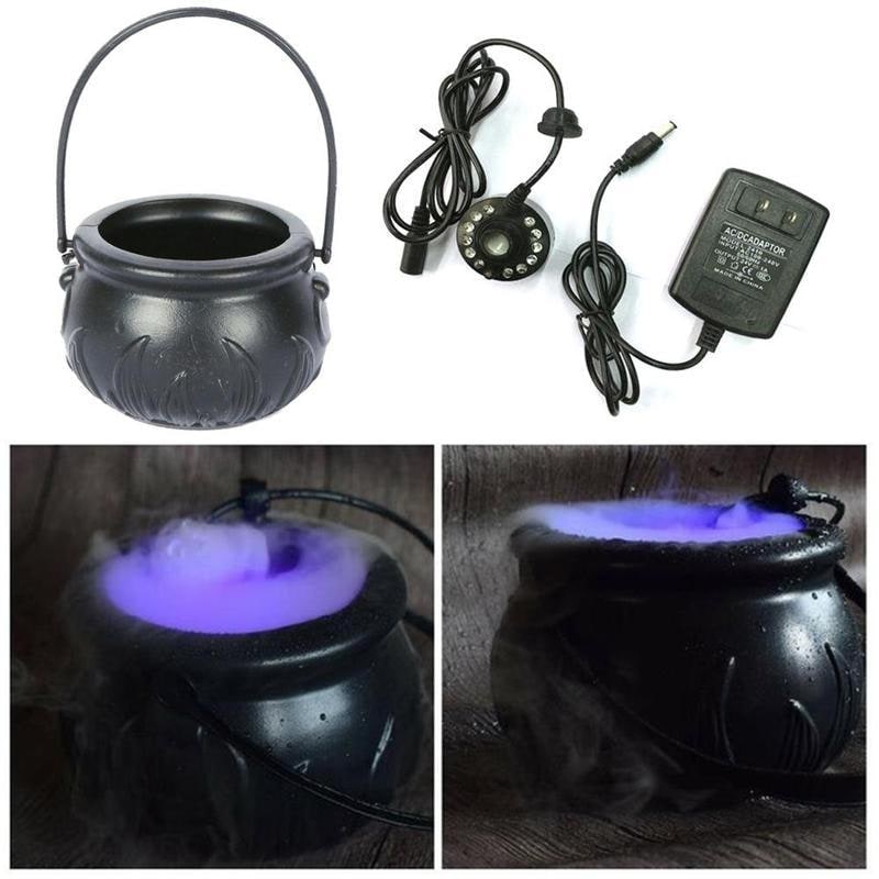 Halloween Fog Maker Cauldron with Color-Changing LED Lights and Mist for Party Decoration - Image 2