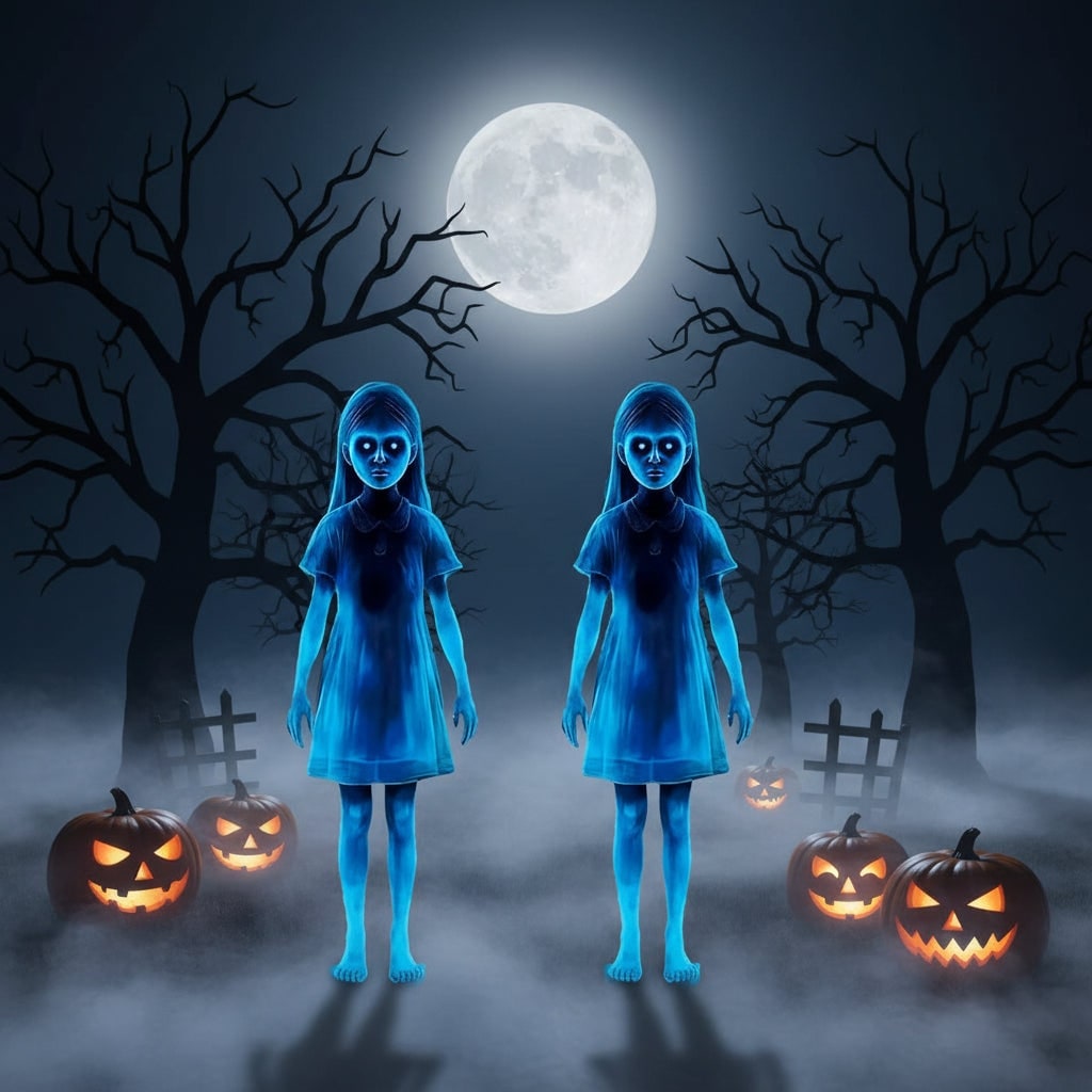 Halloween Ghost Decoration with Glowing Blue LED Lights for Outdoor Spooky Display - Image 3