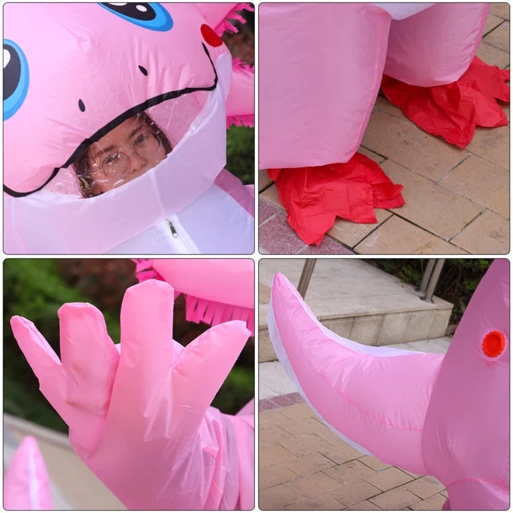 Halloween Inflatable Axolotl Costume with Battery-Operated Fan - Image 6