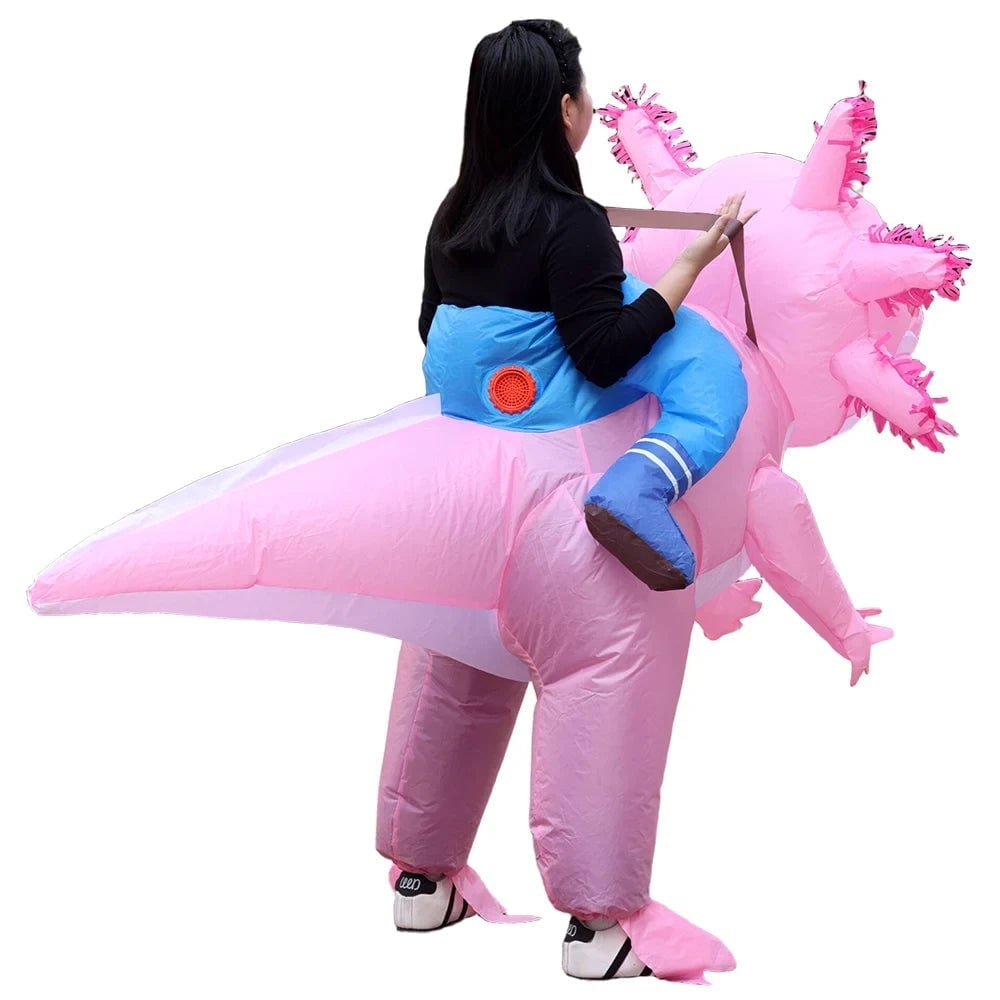 Halloween Inflatable Axolotl Costume with Battery-Operated Fan - Image 8