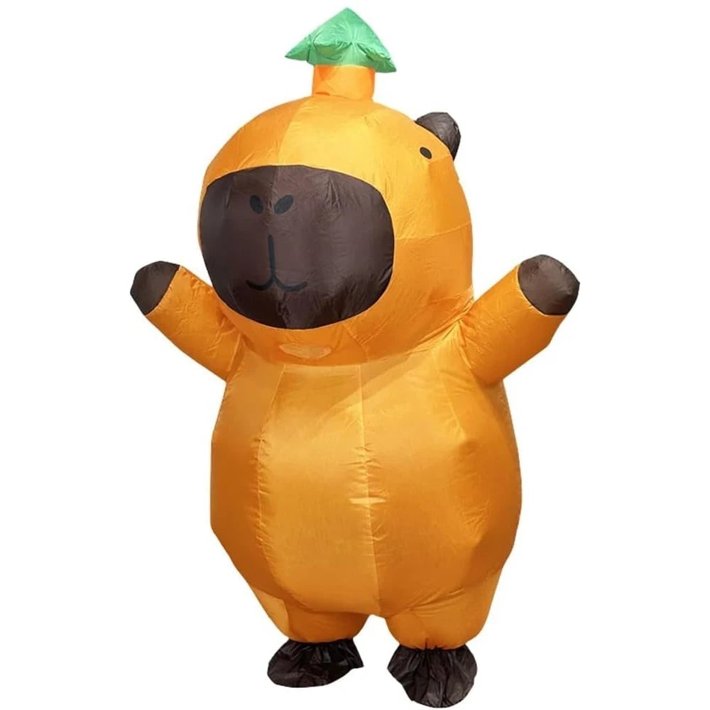 Halloween Inflatable Capybara Costume with Built-In Blower Fan and Leaf Hat - Image 2