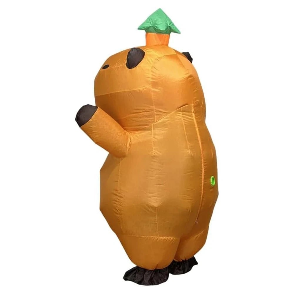 Halloween Inflatable Capybara Costume with Built-In Blower Fan and Leaf Hat - Image 4