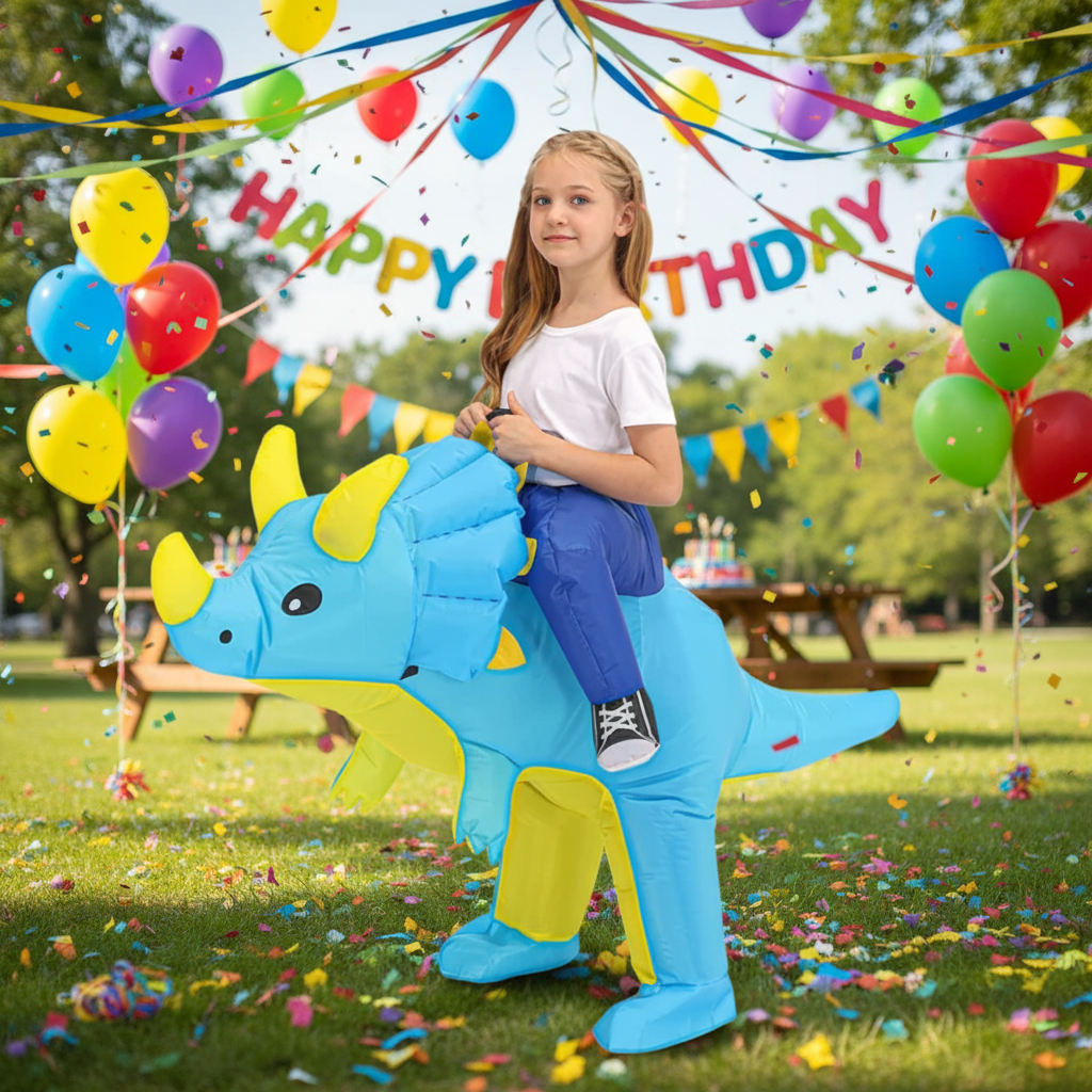 Halloween Inflatable Dinosaur Costume for Kids' with Built-In Fan and Riding Effect - Image 7