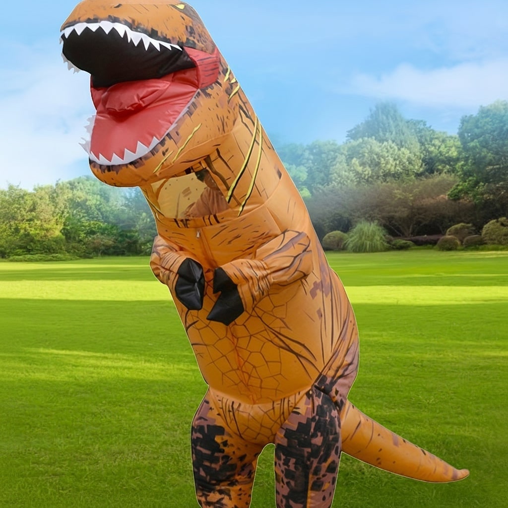 Halloween Inflatable Dinosaur Costume T-Rex with Built-In Fan and Claws for Kids' Carnival Party - Image 1