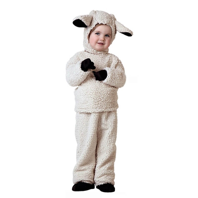 Halloween Kids' Animal Costume Plush Set with Hood Mittens and Tail - Image 3